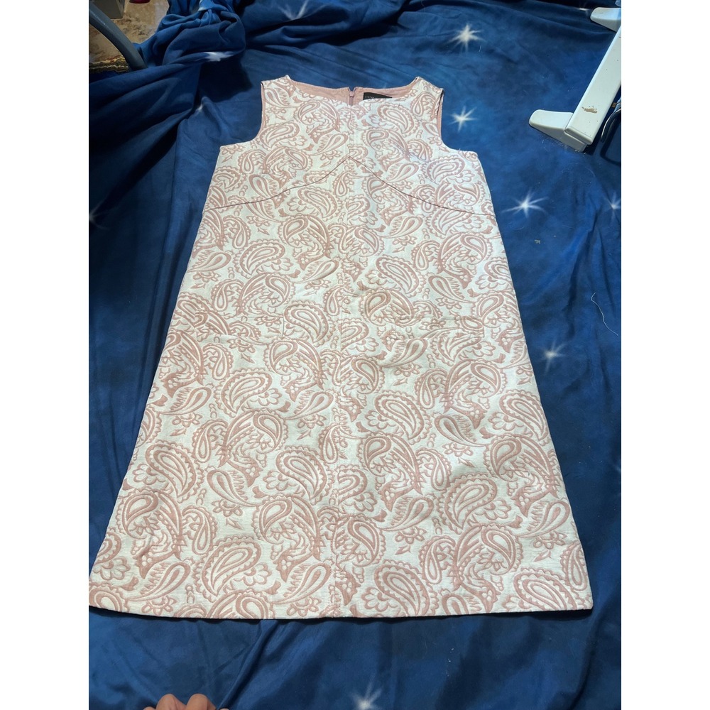Victoria Beckham for Target Pink Paisley Jacquard Shift Dress XL Pockets
